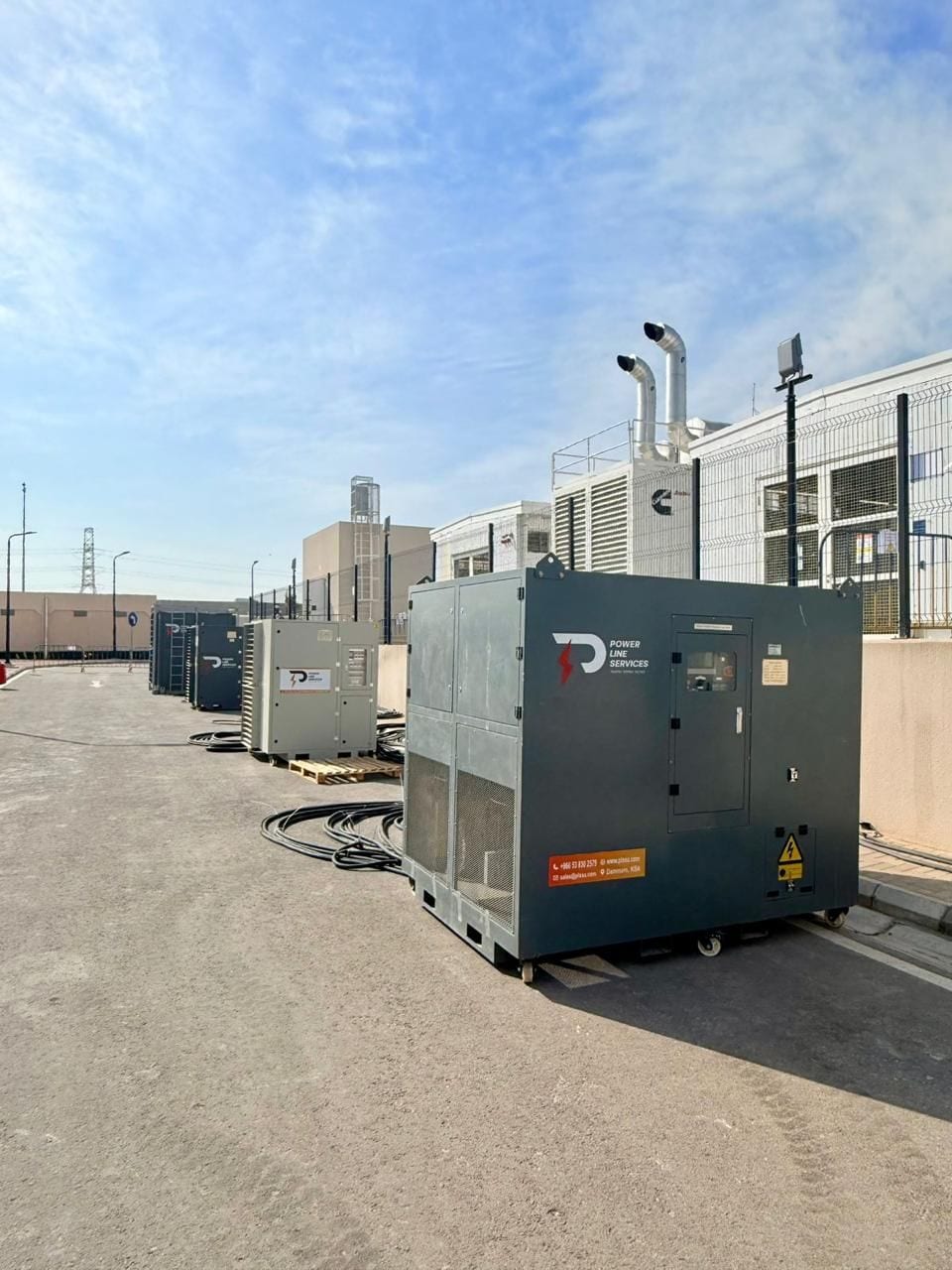 Units positioned at a generator yard