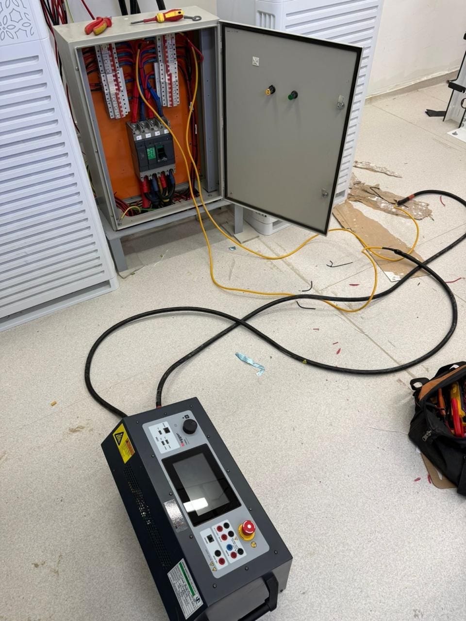 Load bank cabled for testing