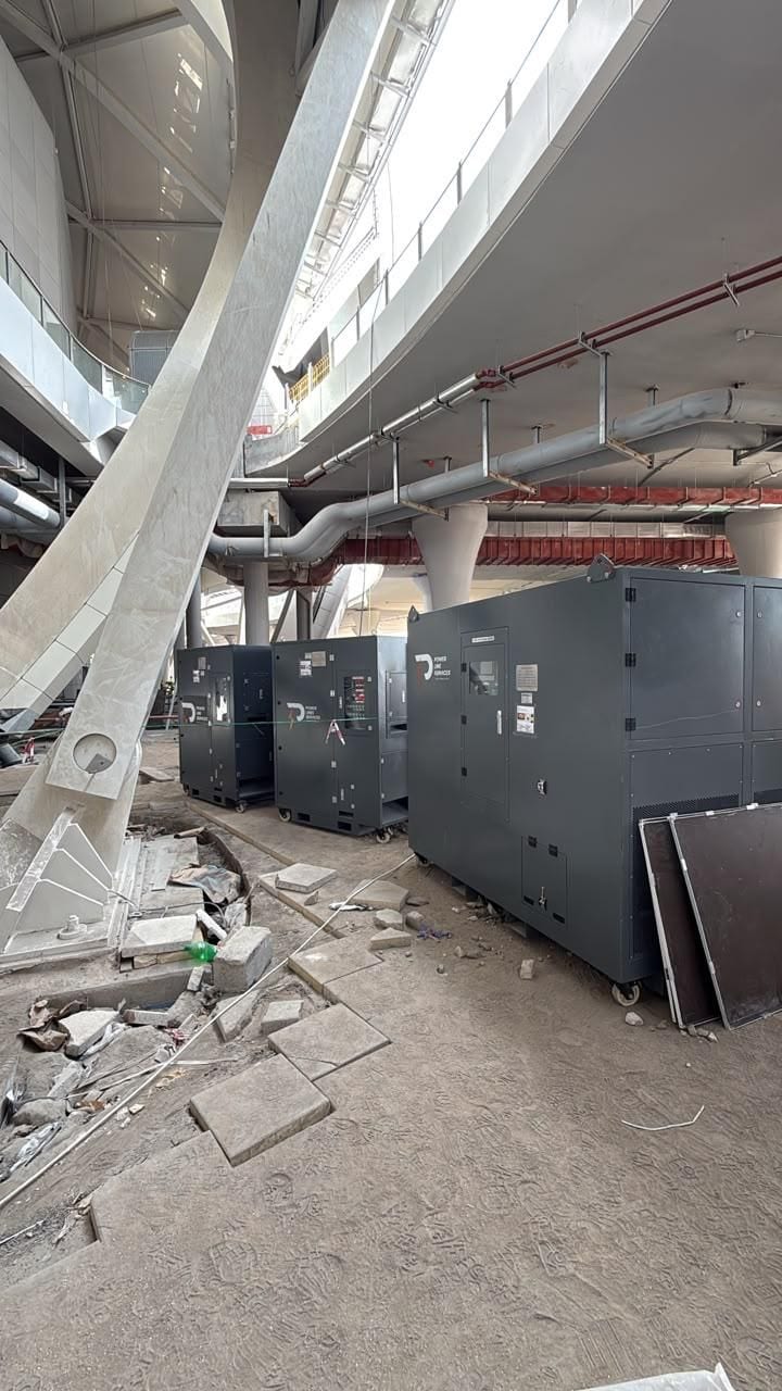 Load banks staged on site